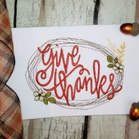 Give Thanks Frame Machine Embroidery Design 